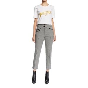 VERONICA BEARD Felton High-Rise Cropped Houndstooth Trousers Women’s 8‎